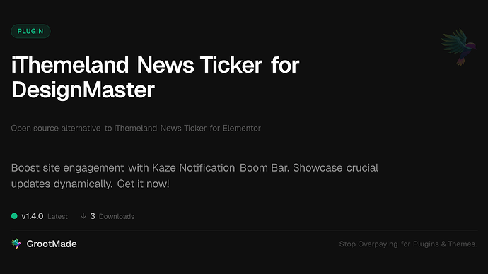iThemeland News Ticker for DesignMaster