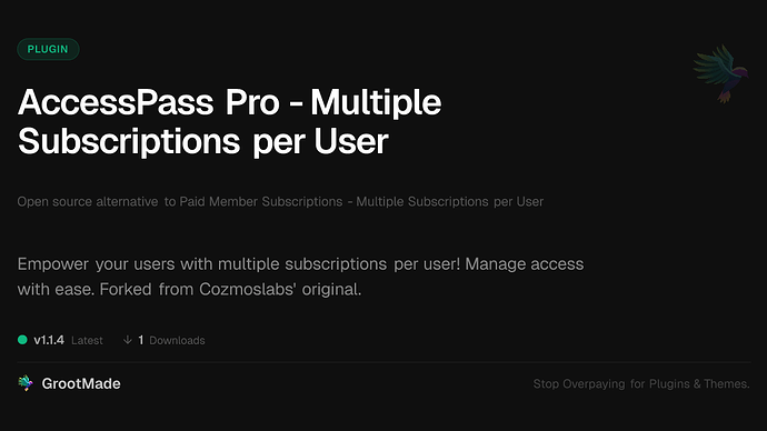 AccessPass Pro - Multiple Subscriptions per User