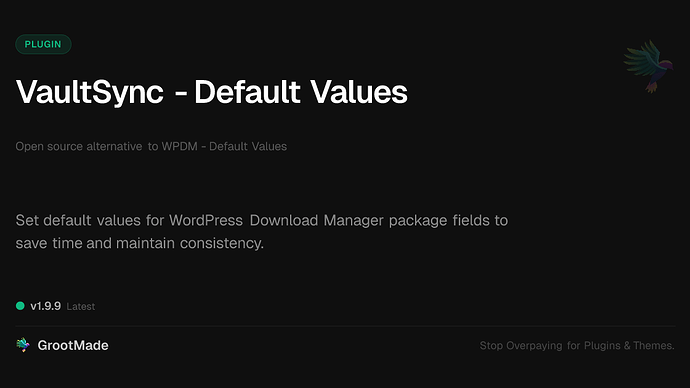 VaultSync - Default Values