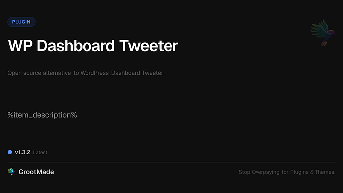 WP Dashboard Tweeter