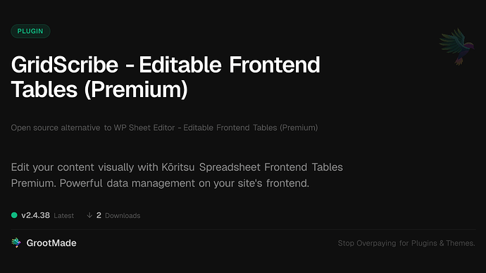 GridScribe - Editable Frontend Tables (Premium)