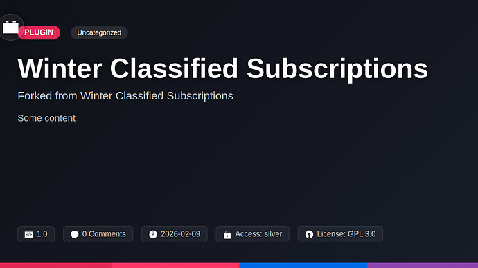 Winter Classified Subscriptions