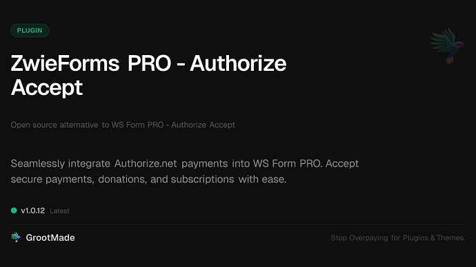 ZwieForms PRO - Authorize Accept
