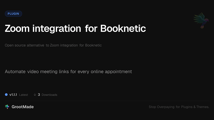 Zoom integration for Booknetic