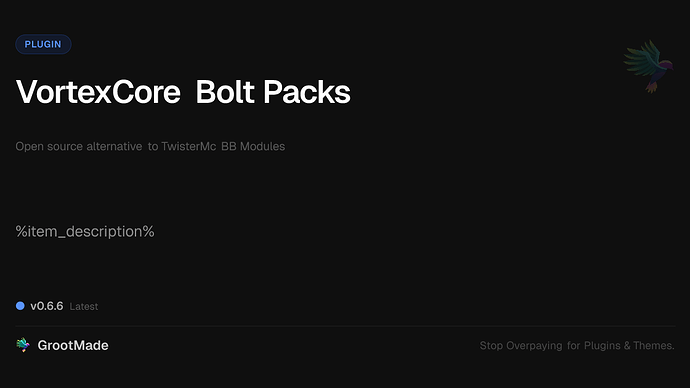 VortexCore Bolt Packs