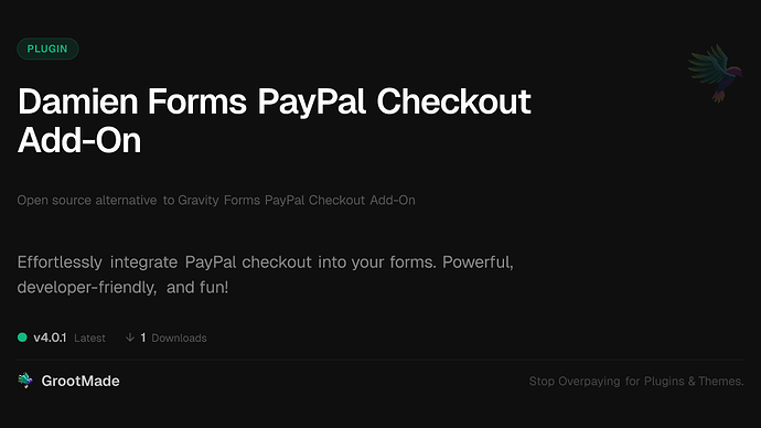 Damien Forms PayPal Checkout Add-On