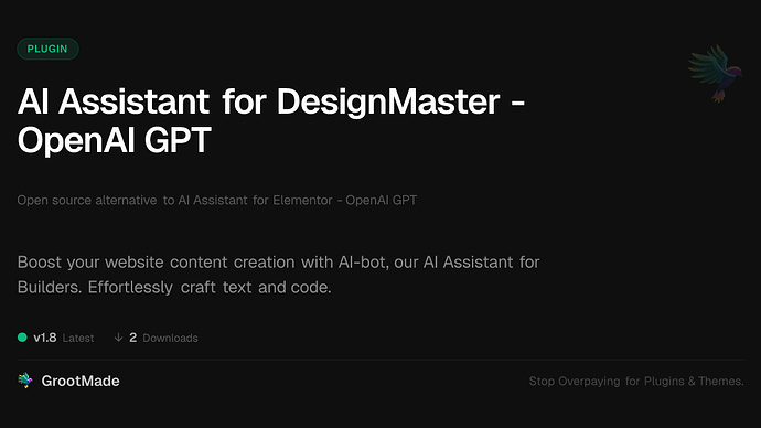 AI Assistant for DesignMaster - OpenAI GPT