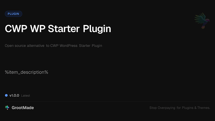 CWP WP Starter Plugin