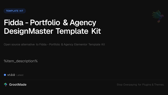 Fidda - Portfolio & Agency DesignMaster Template Kit