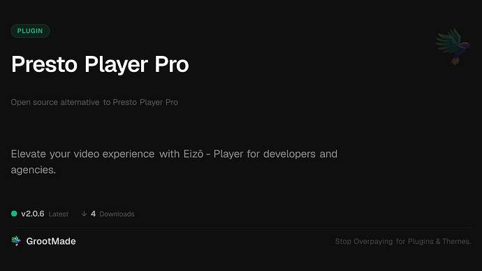 Presto Player Pro