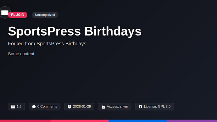 SportsPress Birthdays