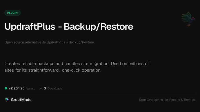UpdraftPlus - Backup/Restore