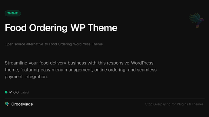 Food Ordering WP Theme