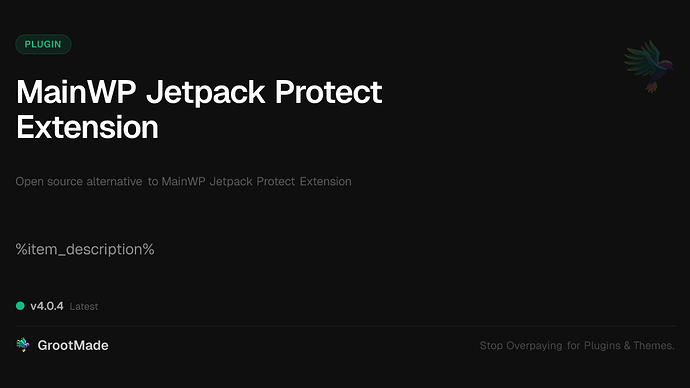 MainWP Jetpack Protect Extension
