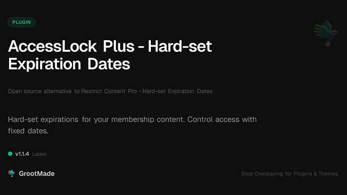 AccessLock Plus - Hard-set Expiration Dates