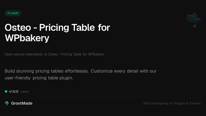 Osteo - Pricing Table for WPbakery
