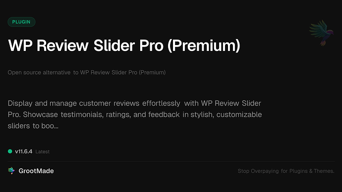 WP Review Slider Pro (Premium)