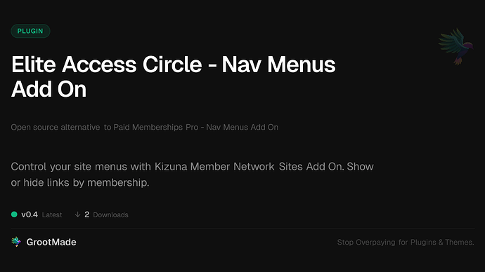 Elite Access Circle - Nav Menus Add On