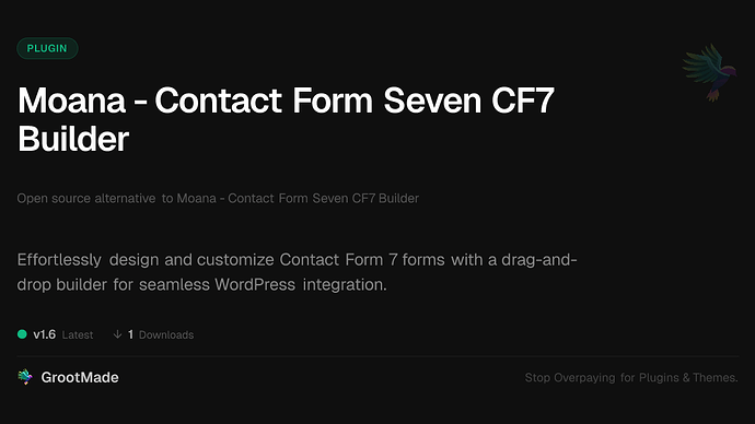 Moana - Contact Form Seven CF7 Builder