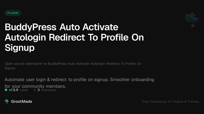 BuddyPress Auto Activate Autologin Redirect To Profile On Signup