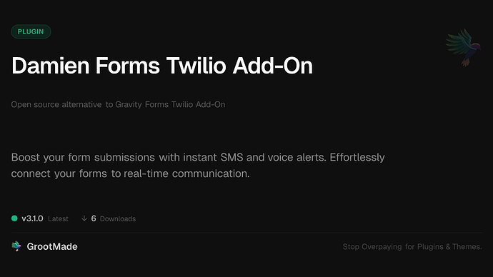 Damien Forms Twilio Add-On