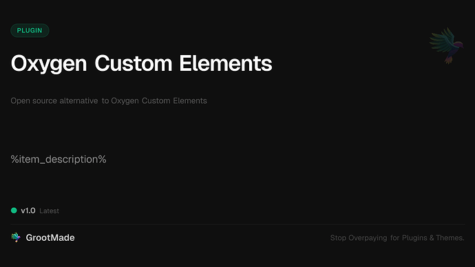 Oxygen Custom Elements