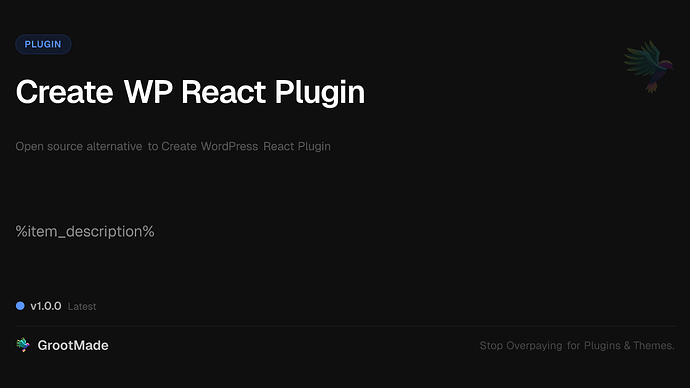Create WP React Plugin
