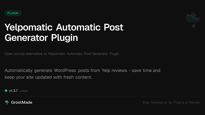 Yelpomatic Automatic Post Generator Plugin