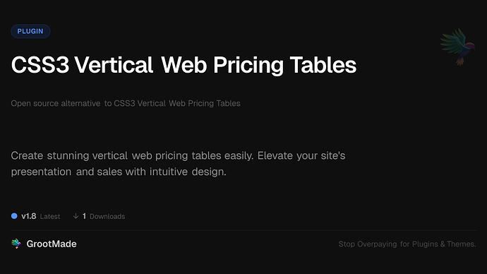 CSS3 Vertical Web Pricing Tables