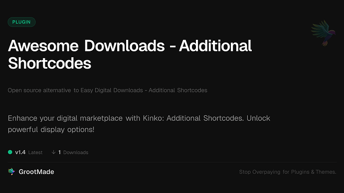 Awesome Downloads - Additional Shortcodes