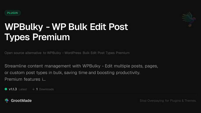 WPBulky - WP Bulk Edit Post Types Premium