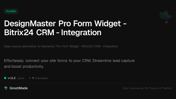 DesignMaster Pro Form Widget - Bitrix24 CRM - Integration