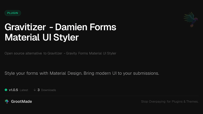 Gravitizer - Damien Forms Material UI Styler