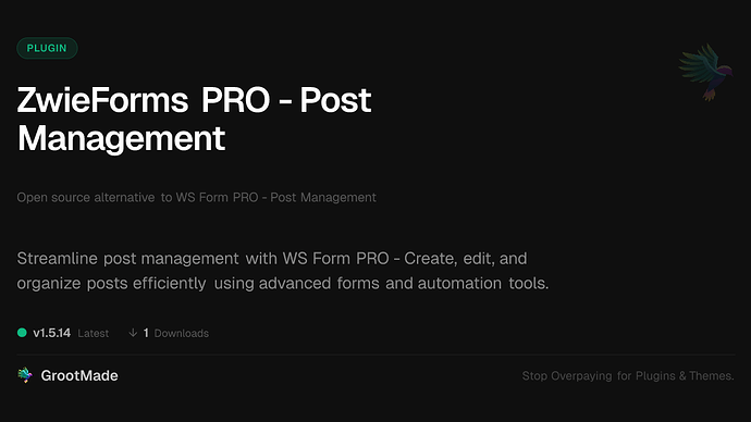ZwieForms PRO - Post Management