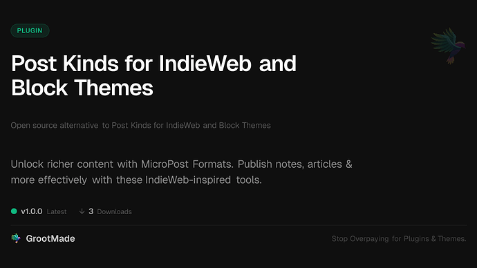 Post Kinds for IndieWeb and Block Themes