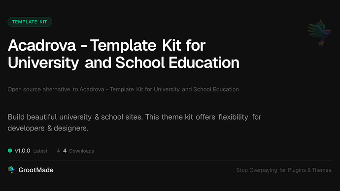 Acadrova - Template Kit for University and School Education