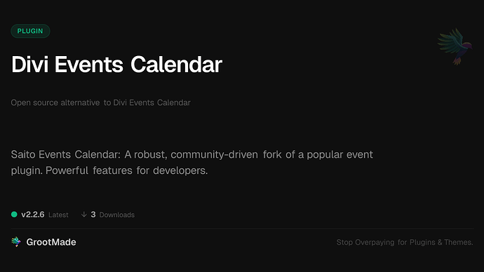 Divi Events Calendar