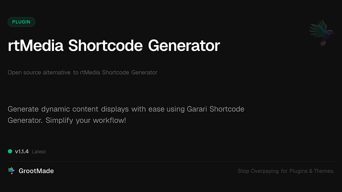 rtMedia Shortcode Generator