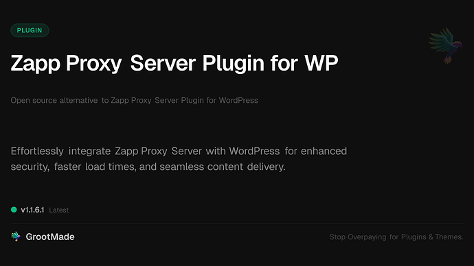 Zapp Proxy Server Plugin for WP