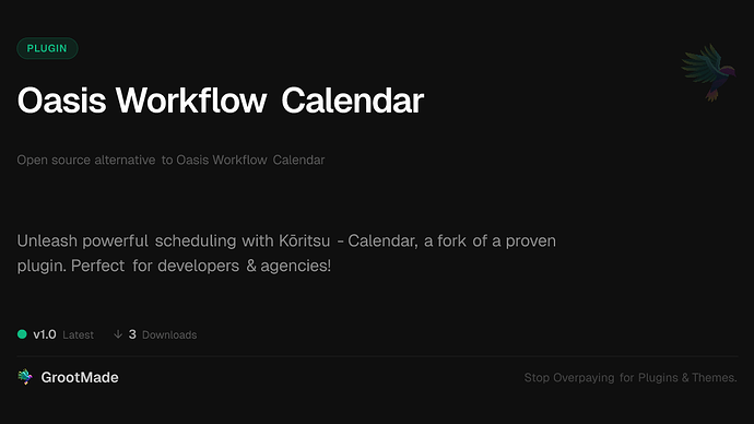 Oasis Workflow Calendar