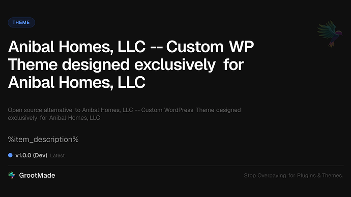 Anibal Homes, LLC -- Custom WP Theme designed exclusively for Anibal Homes, LLC