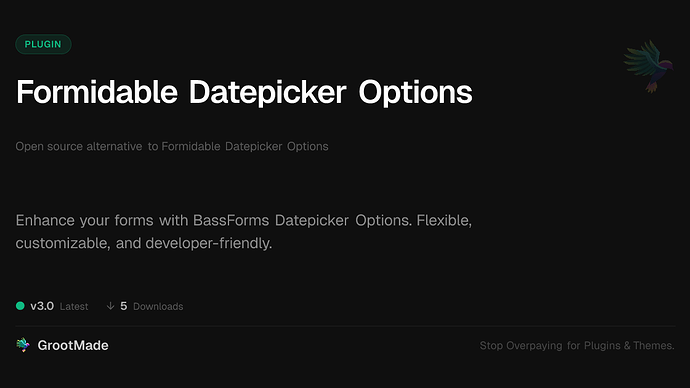 Formidable Datepicker Options