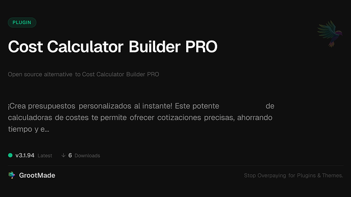 Cost Calculator Builder PRO