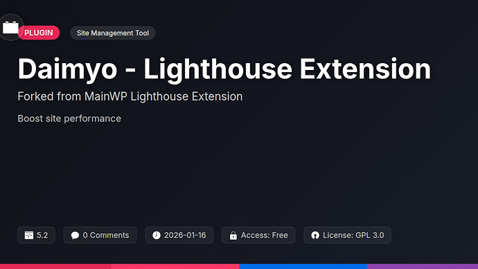 MainWP Lighthouse Extension