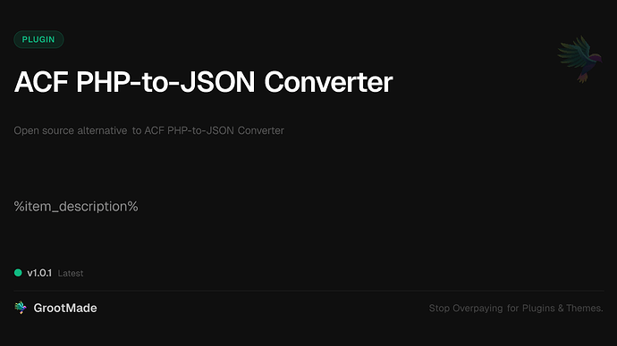 ACF PHP-to-JSON Converter