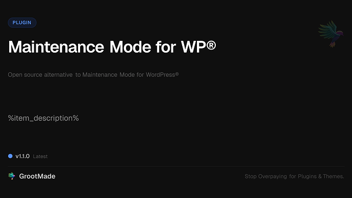 Maintenance Mode for WP®
