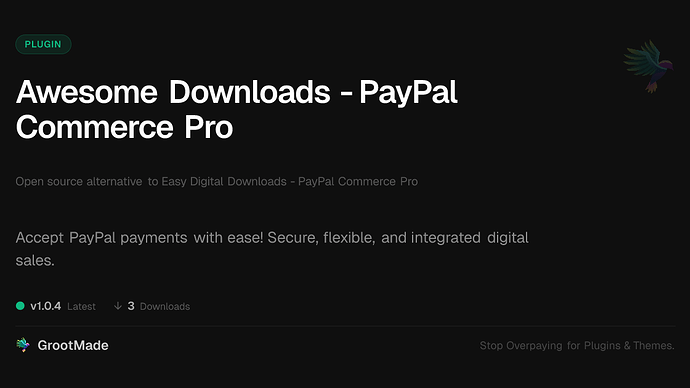 Awesome Downloads - PayPal Commerce Pro