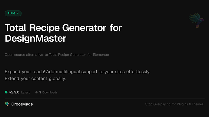 Total Recipe Generator for DesignMaster