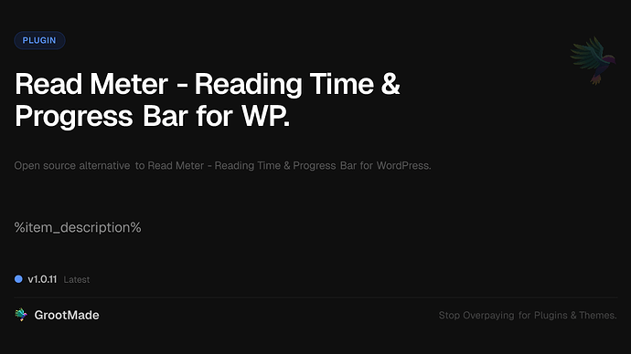 Read Meter - Reading Time & Progress Bar for WP.