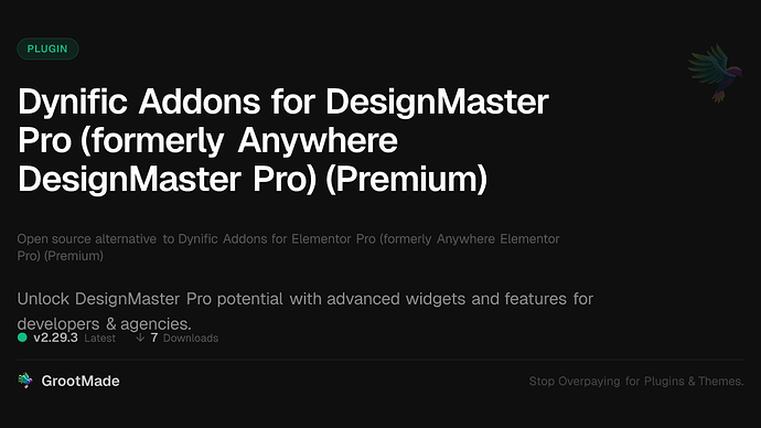 Dynific Addons for DesignMaster Pro (formerly Anywhere DesignMaster Pro) (Premium)